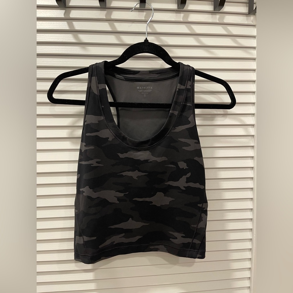 Athleta Camouflage Conscious Crop Top Size SP